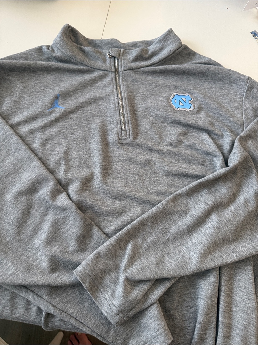 Jordan Gray UNC Quarter-Zip Pullover with Light Blue Accents
